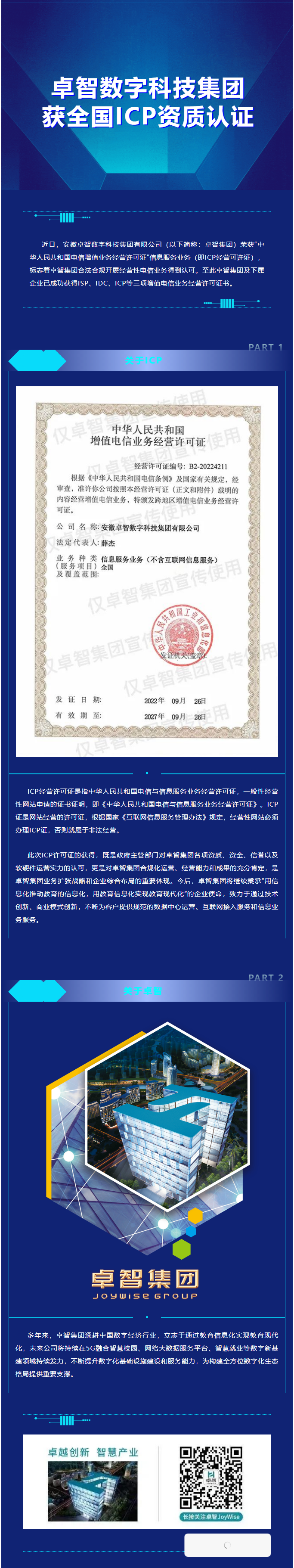 卓智數(shù)字科技集團獲全國ICP資質認證.png