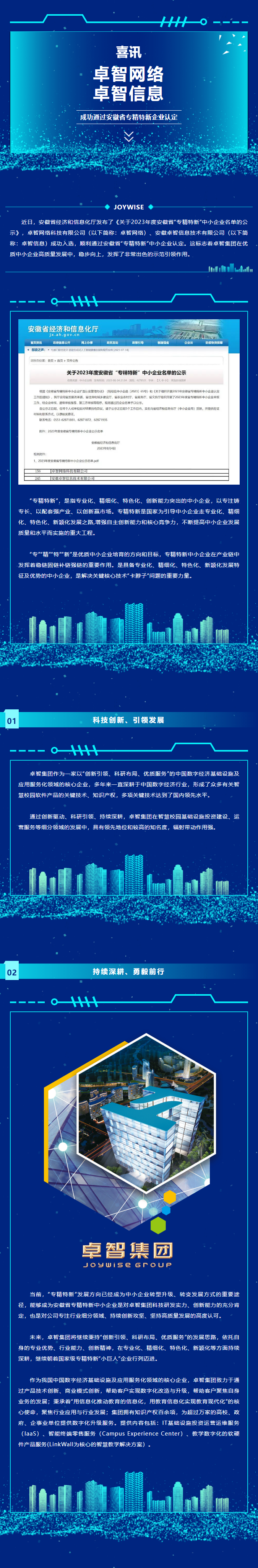喜訊：卓智網(wǎng)絡(luò)、卓智信息成功通過安徽省專精特新企業(yè)認定.png